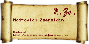 Modrovich Zseraldin névjegykártya
